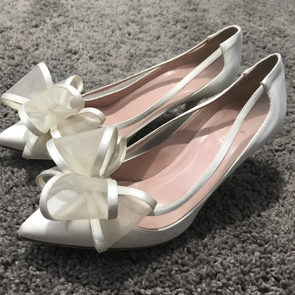 Kate Spade Ivory Jackie Heels with Bow